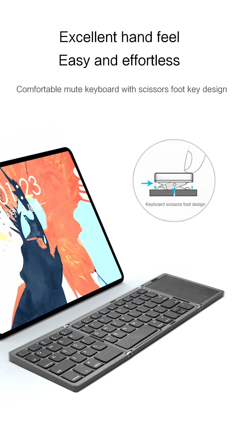 Mini Folding Bluetooth Keyboard + Touchpad