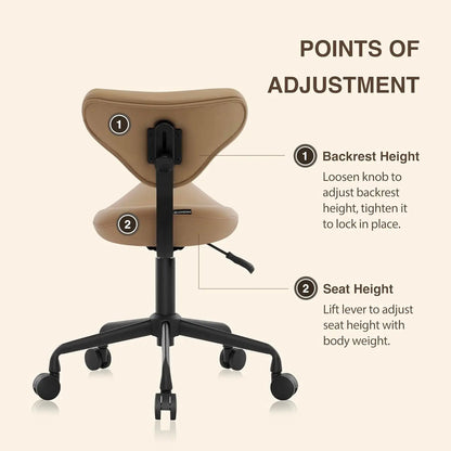 Saddle Seat Stool with Backrest