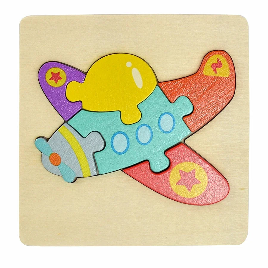 3D Wooden Animal & Vehicle Puzzle Set