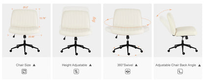 Wide Armless Cross-Legged Office Chair