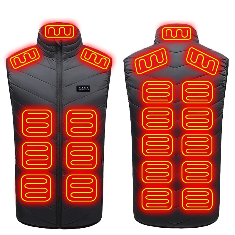 USB Heated Vest | 21 Heating Zones, 4-Switch Control