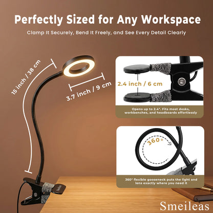 LED Magnifying Clamp Lamp