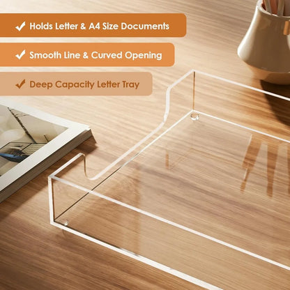 Clear Acrylic Desk Letter Tray