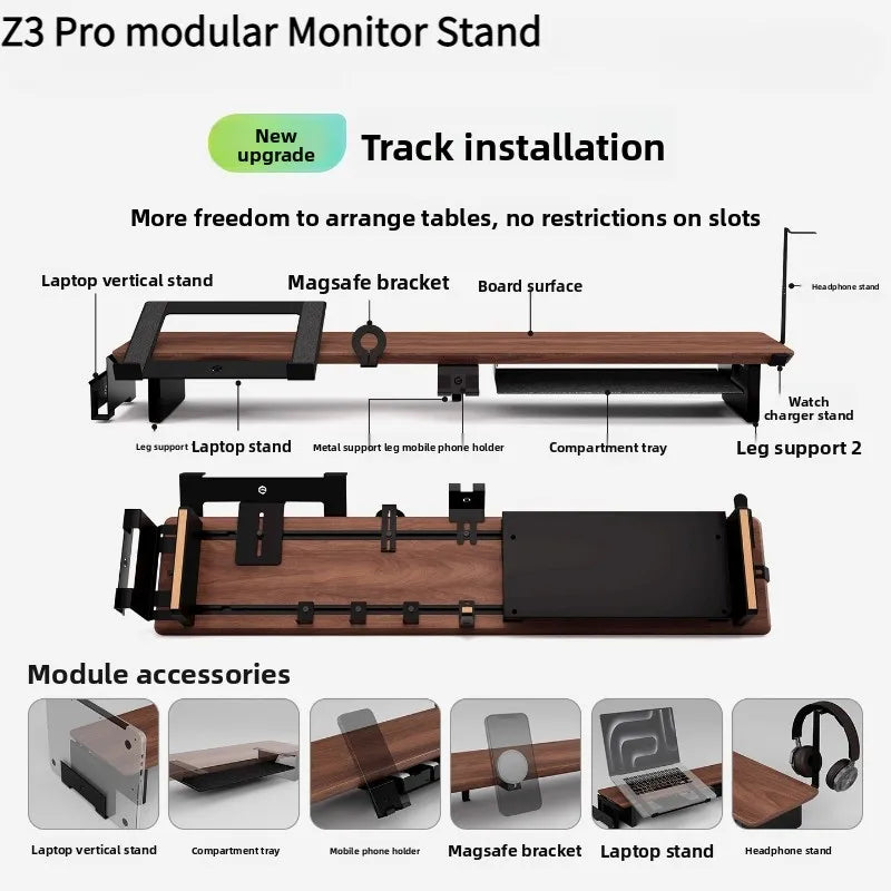 Z3 Pro Modular Solid Wood Monitor Riser