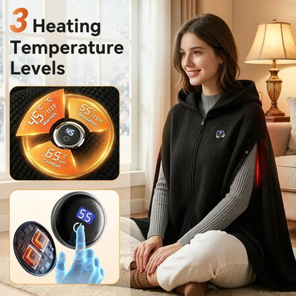 Heated Hooded Shawl Graphene Wrap