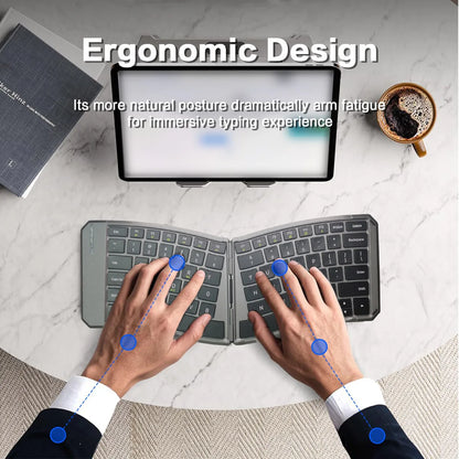 Ergonomic Foldable Bluetooth Keyboard