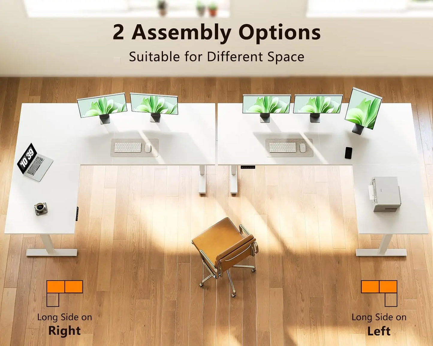 White L-Shaped Standing Desk