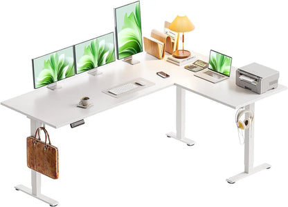 63" Electric L-Shaped Standing Desk