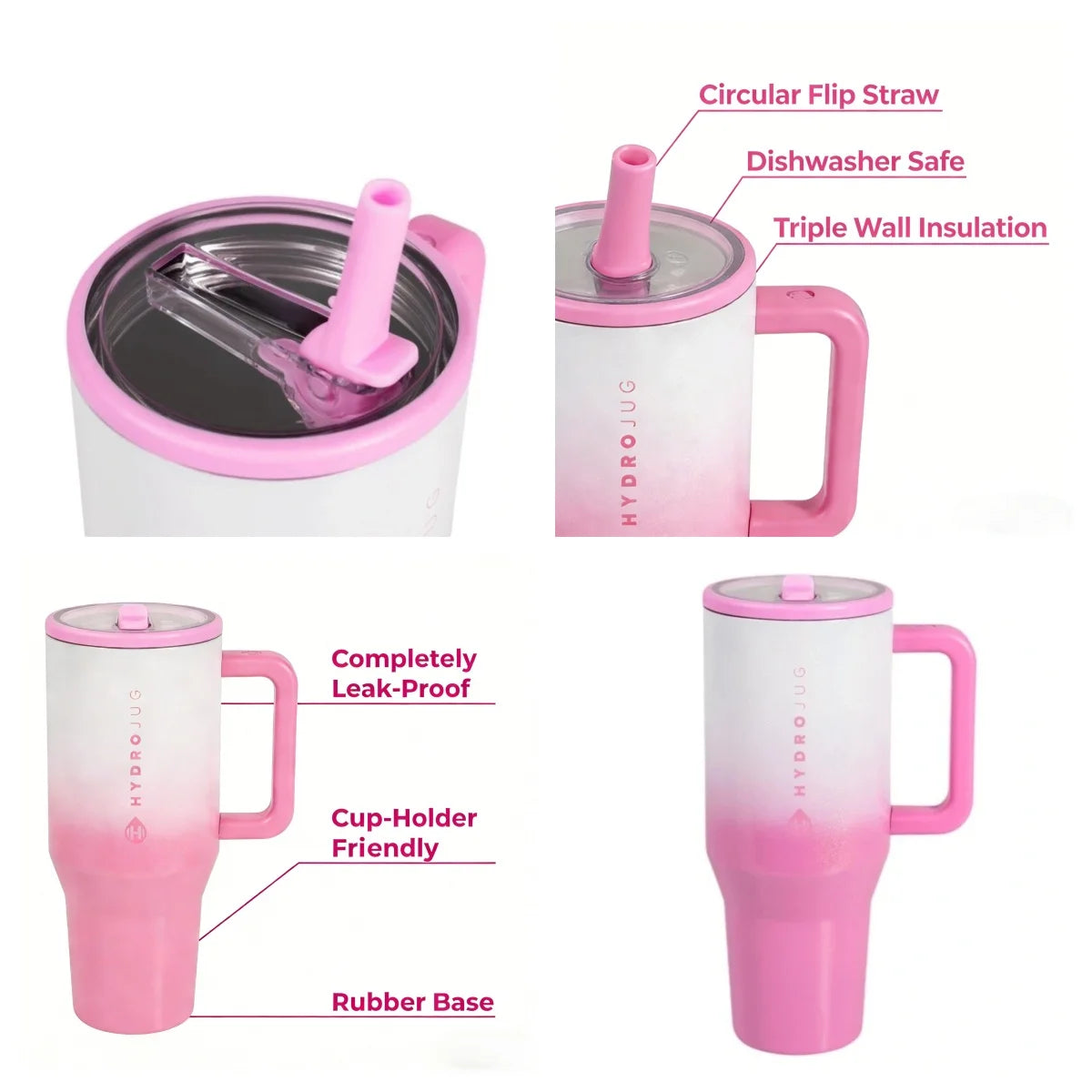 Insulated Tumbler with Flip Straw