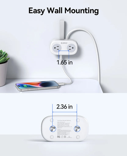 ORICO Cable-Wrap Travel Power Strip