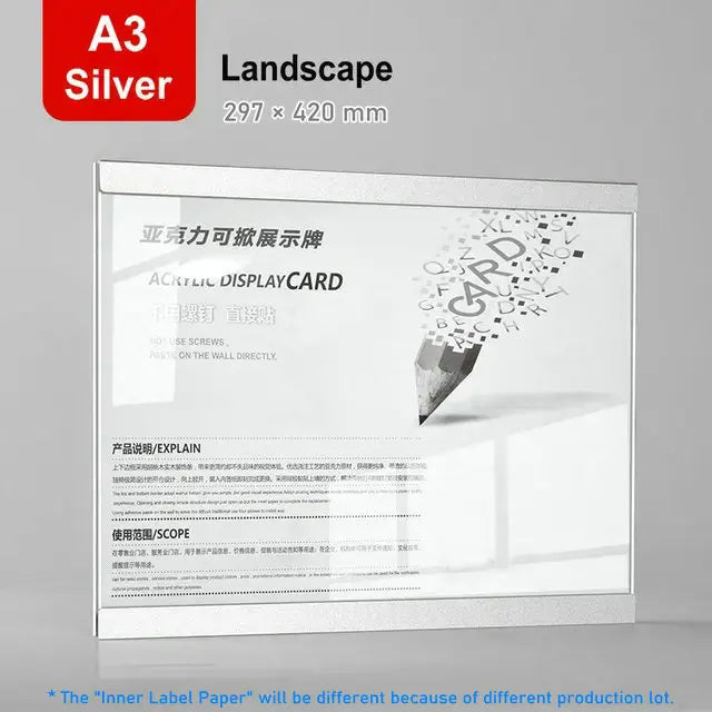 Magnetic Acrylic Photo Frame, Adhesive Mount