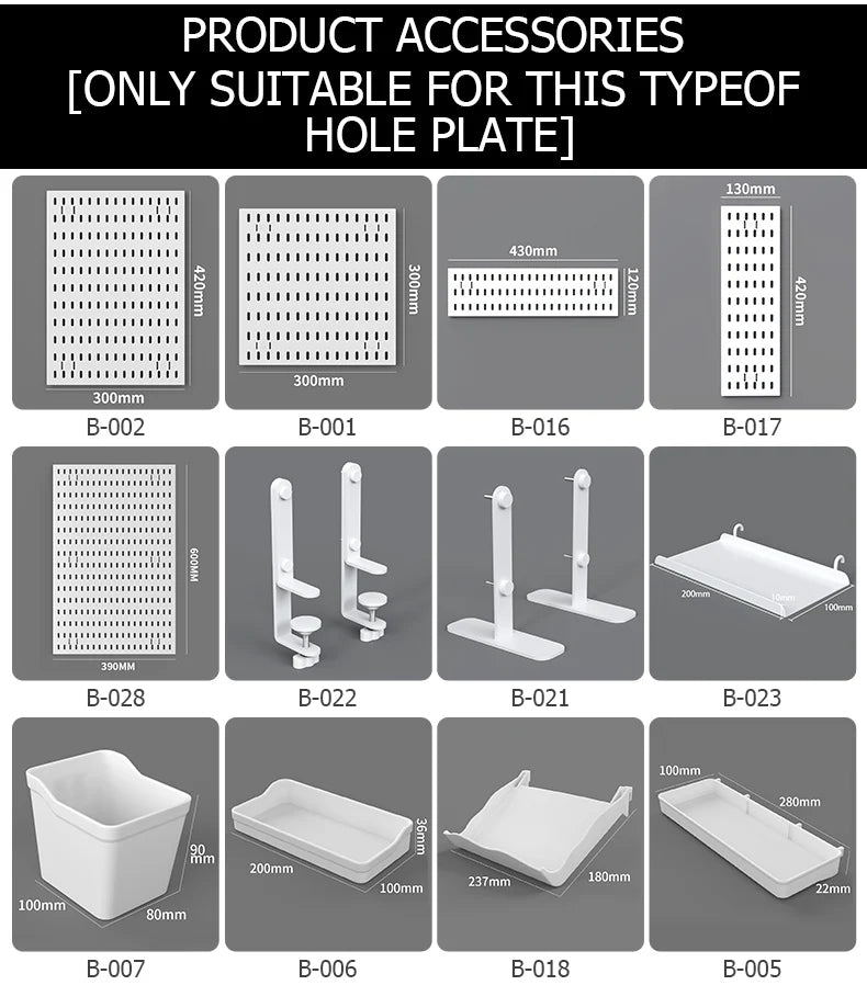 No-Holes Wall Pegboard Organizer