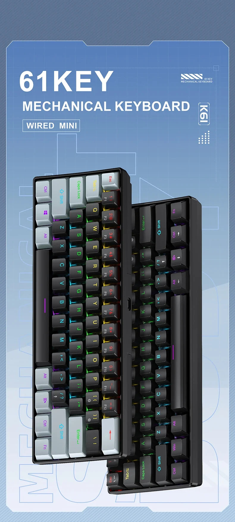 60% Mechanical Mini Keyboard with RGB