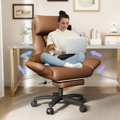 Premium Ergonomic Office Chair with Extra-Wide Seat & Retractable Footrest