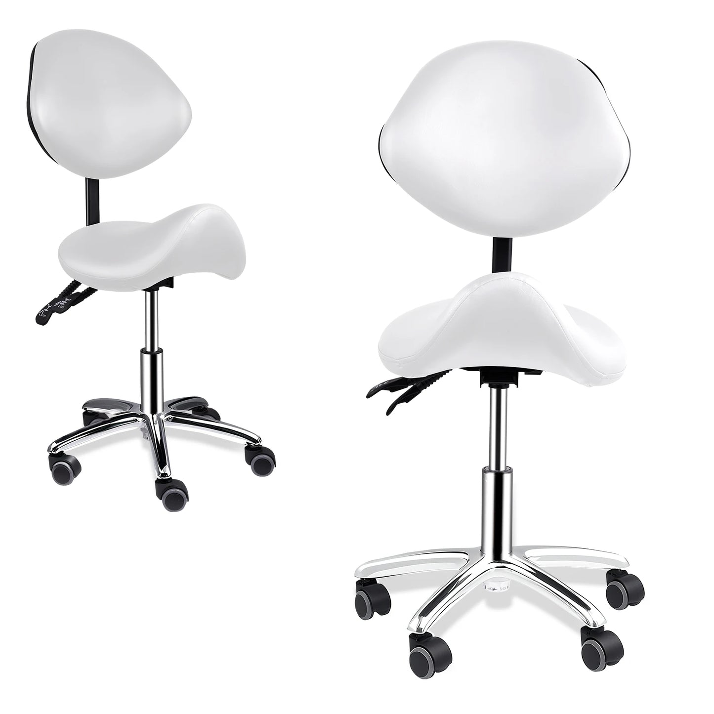 Rolling Saddle Chair with Back Support