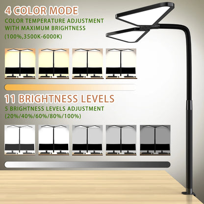 Gooseneck Dual-Arm Desk Lamp