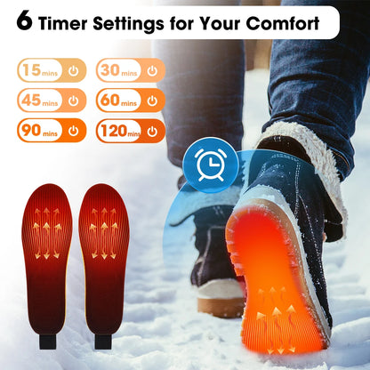 Rechargeable Heated Insoles | App-Controlled Foot Warmers for Winter Boots