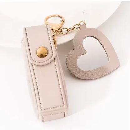 Mini Leather Lipstick Case Keychain
