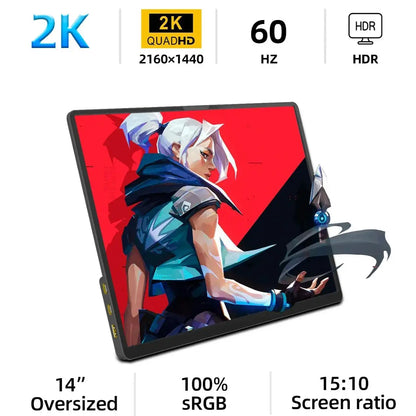 14-Inch 2K Touch Portable Monitor with HDR