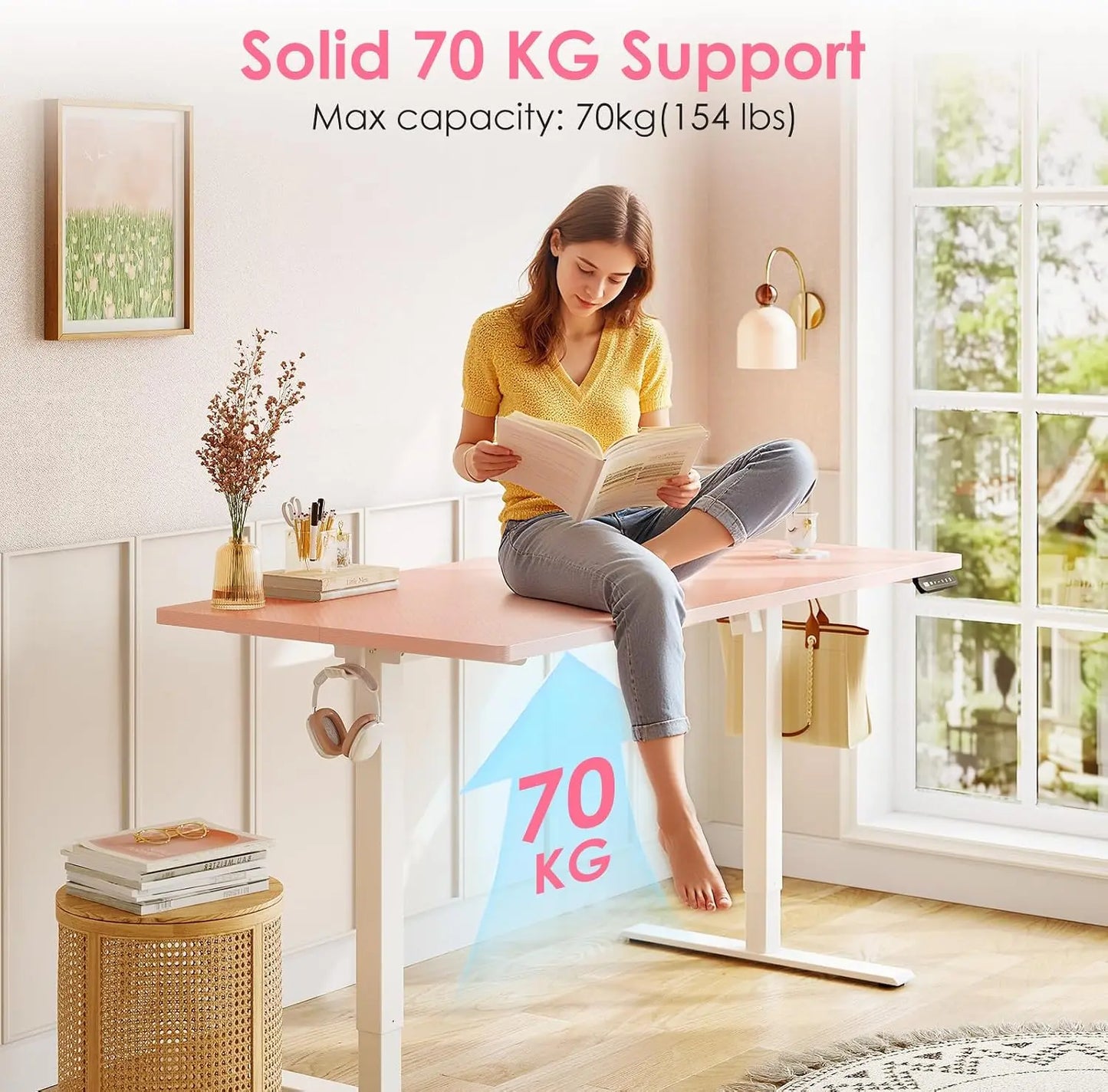 Rosalind Blush Standing Desk
