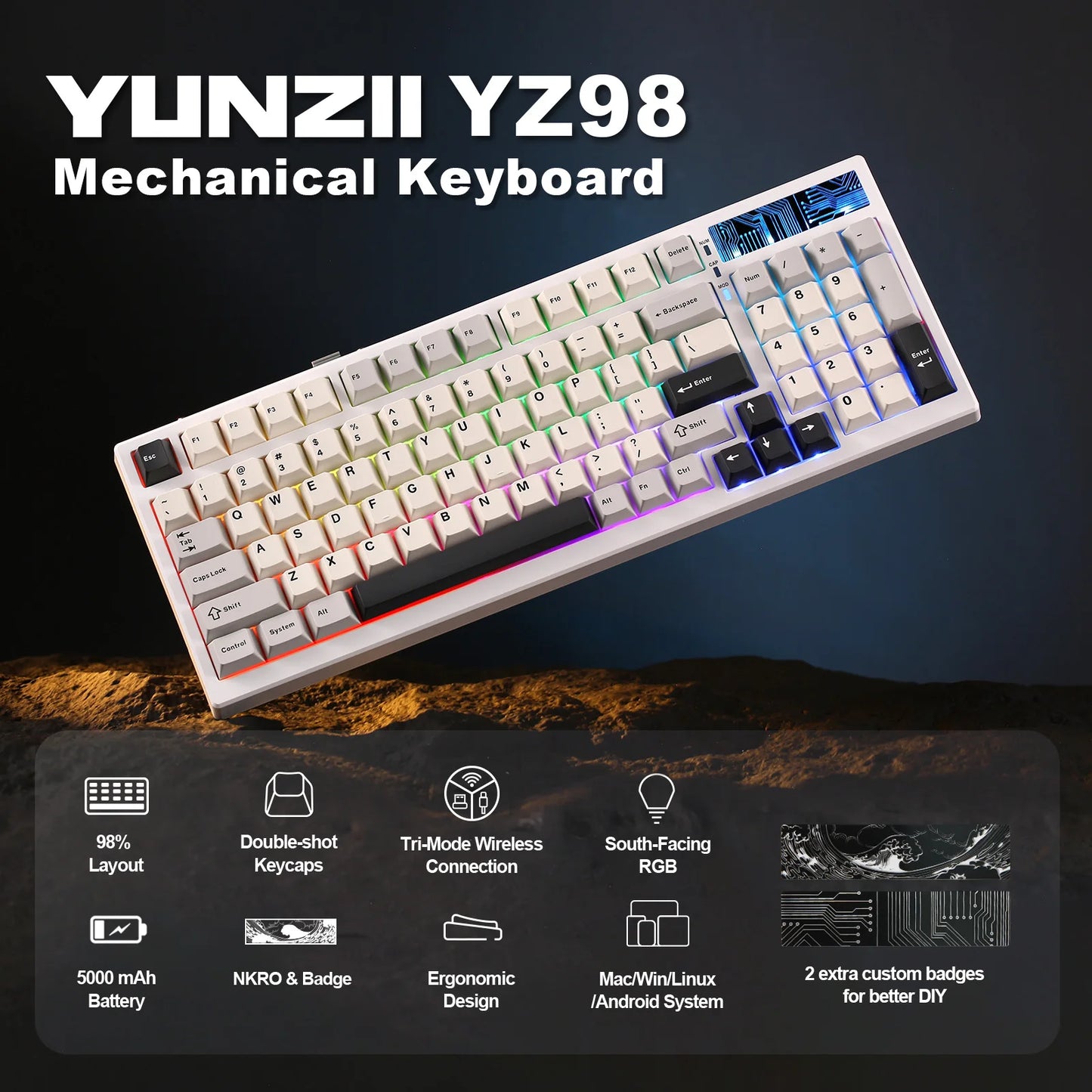 YUNZII YZ98 98% Wireless Gaming Keyboard
