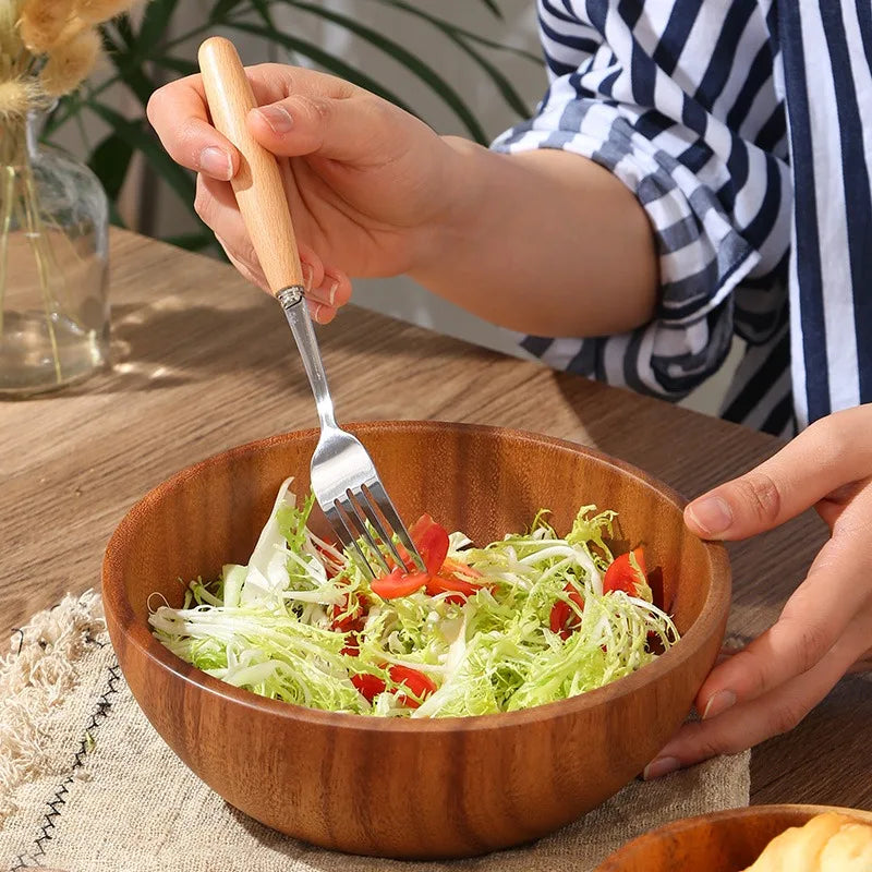 Acacia Wood Bowl, Japanese-Style Serving