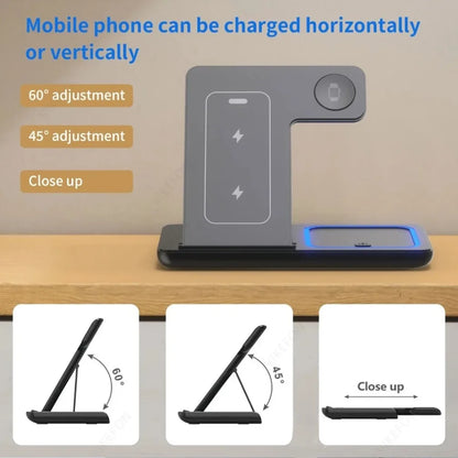 TriCharge Flex 3-in-1 Foldable Wireless Charging Station