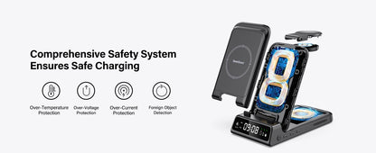 ChronoCharge Foldable 3-in-1 Wireless Charging Station