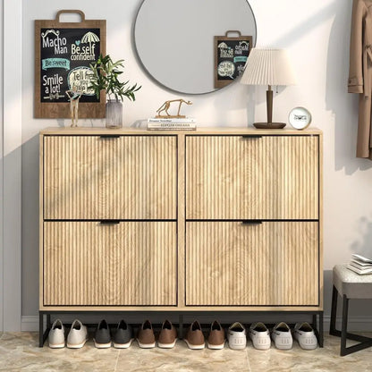 Narrow 4-Door Shoe Rack Cabinet
