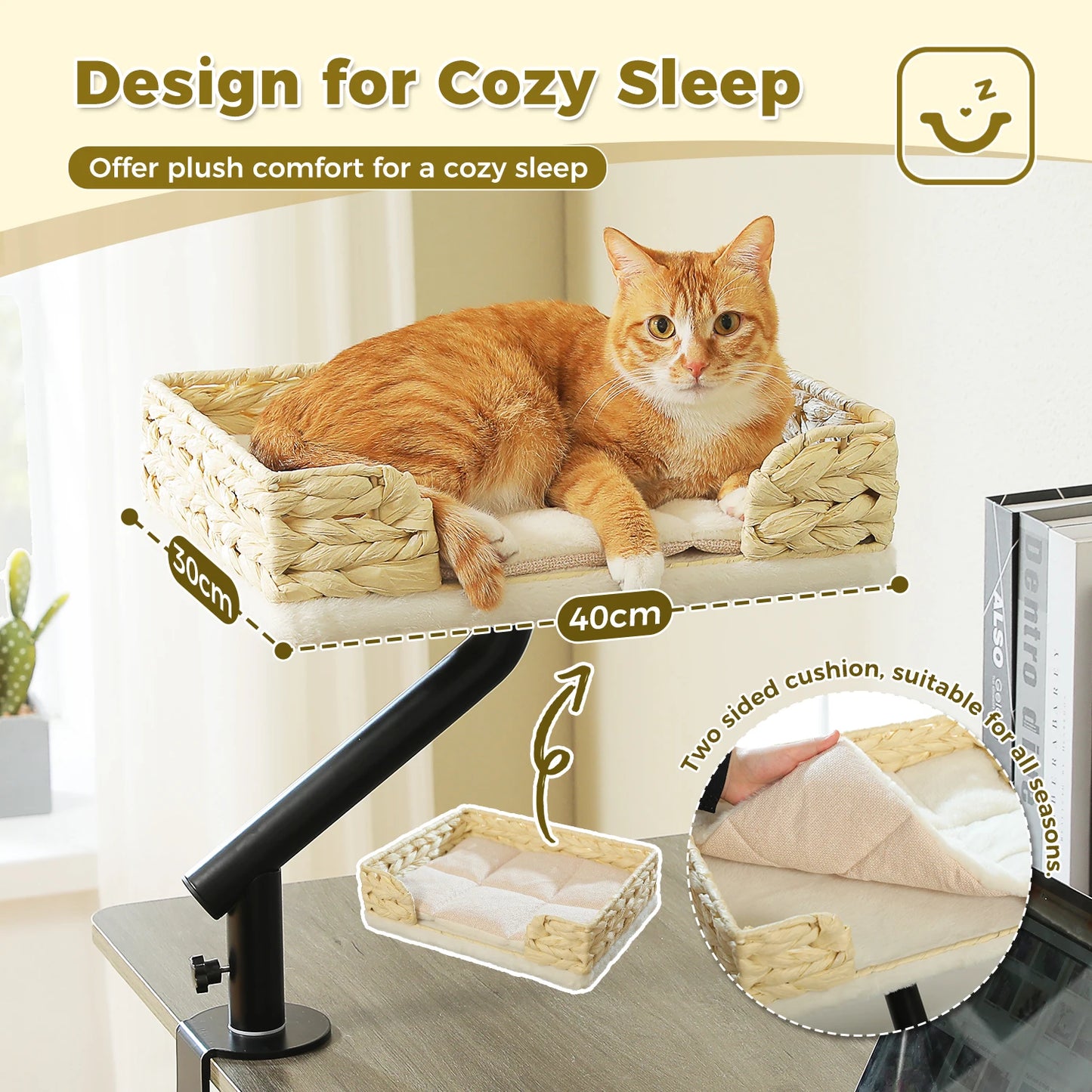 360° Rotatable Cat Desk Bed
