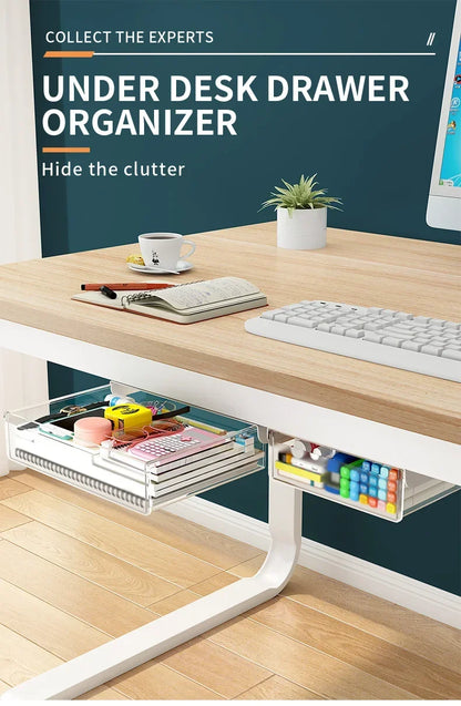 Hidden Under-Desk Drawer Organizer