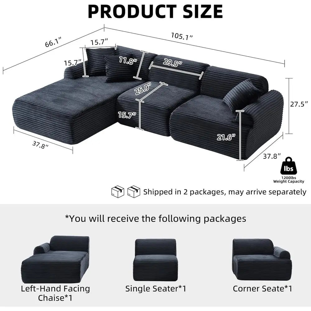 Corbin Washable Sectional Sofa