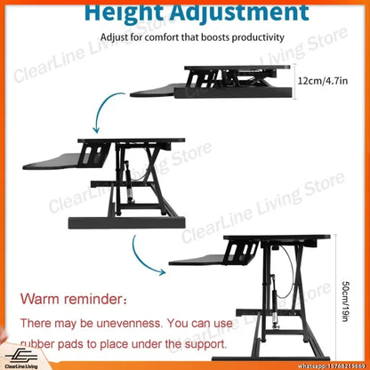 Pneumatic Standing Desk Converter with Keyboard Tray