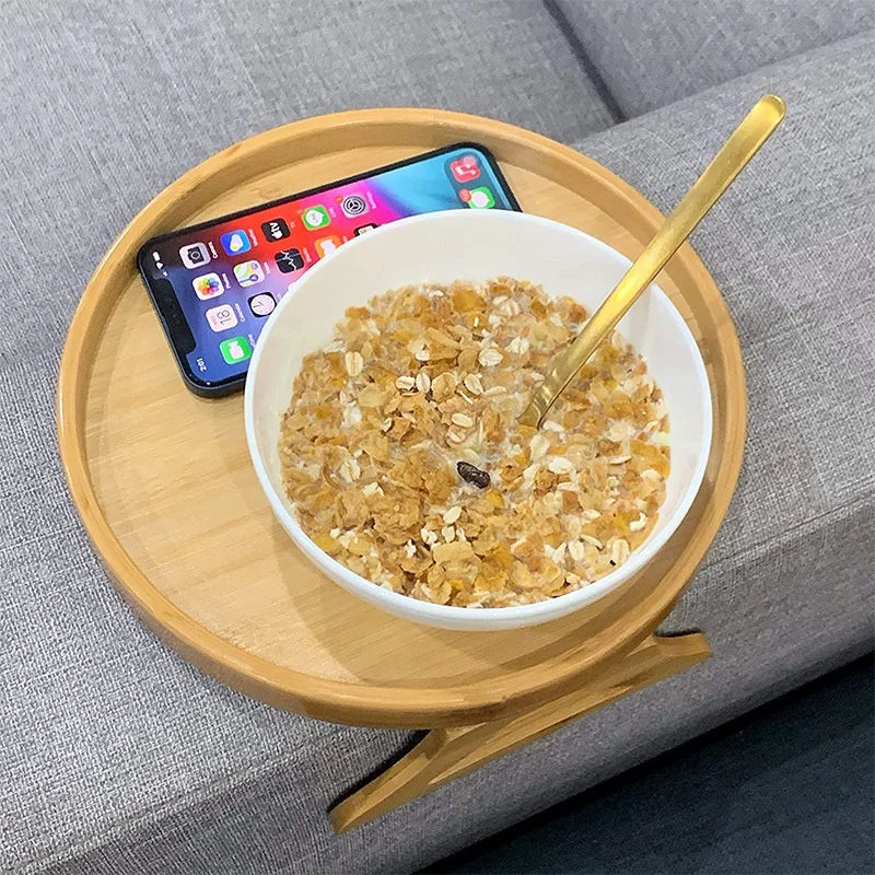 Wooden Sofa Arm Clip-On Tray