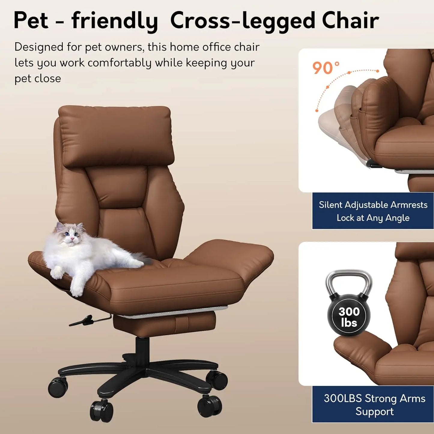 Premium Ergonomic Office Chair with Extra-Wide Seat & Retractable Footrest