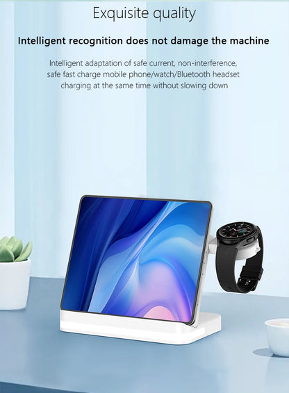 AuraCharge Pro 6-in-1 Wireless Charging Station with LED Clock