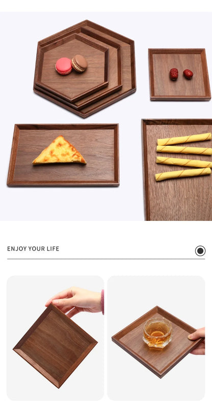 Black Walnut Hexagon Fruit Tray