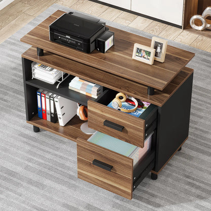Parkview L-Shaped Executive Desk with Storage Cabinet & File Drawer