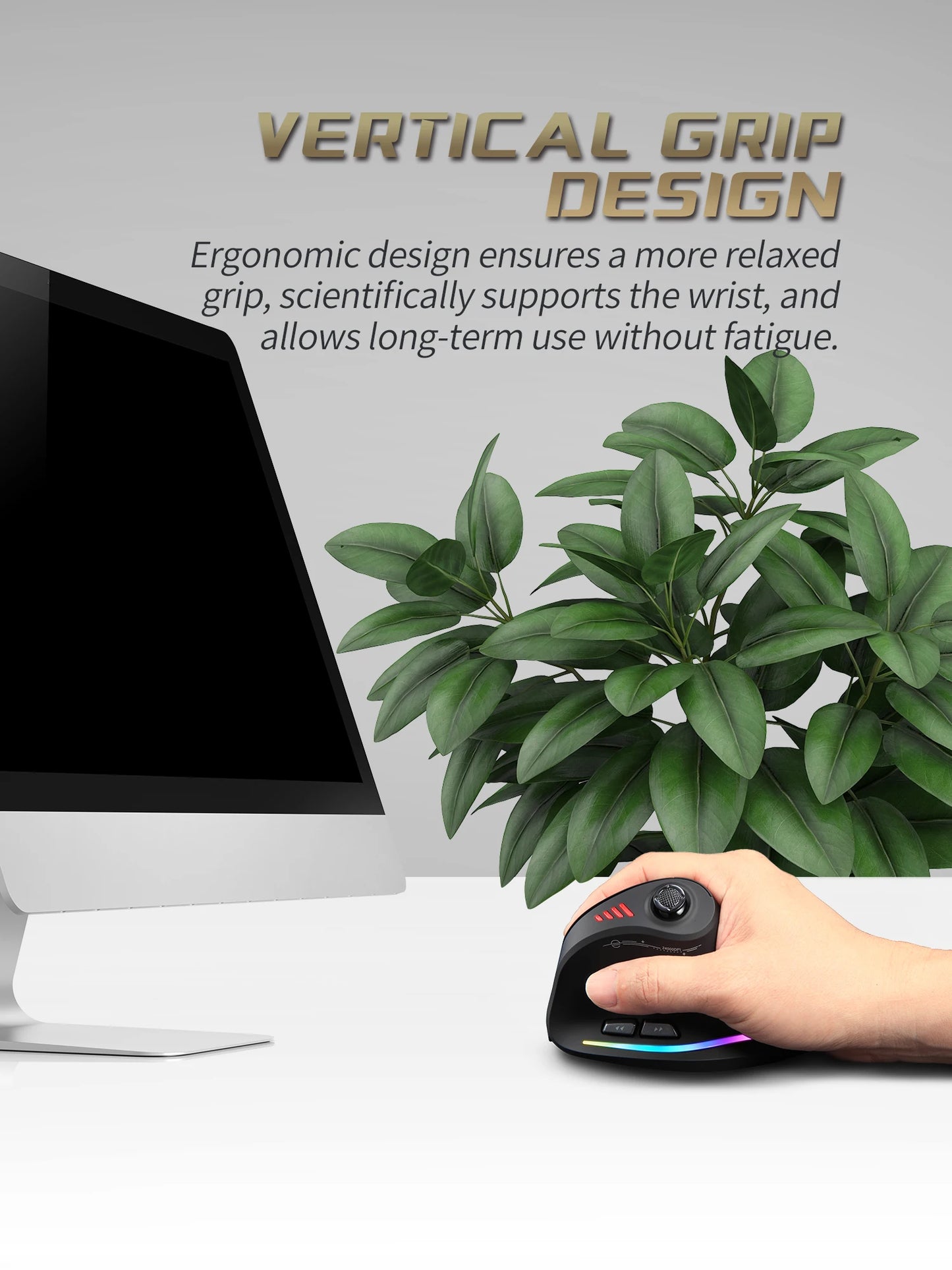 ZELOTES F18 Vertical Wireless Mouse