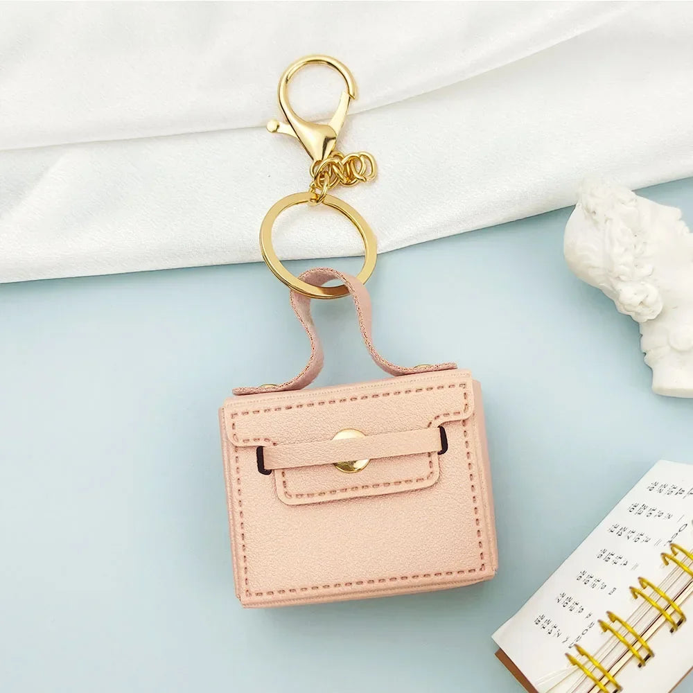 Mini PU Leather Coin Purse Keychain