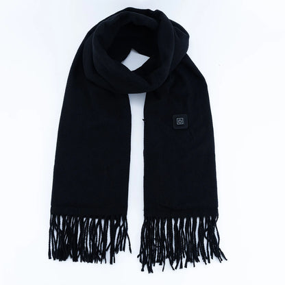USB Heated Scarf | 3 Heat Gears, Soft Fleece Fringe Neck Warmer