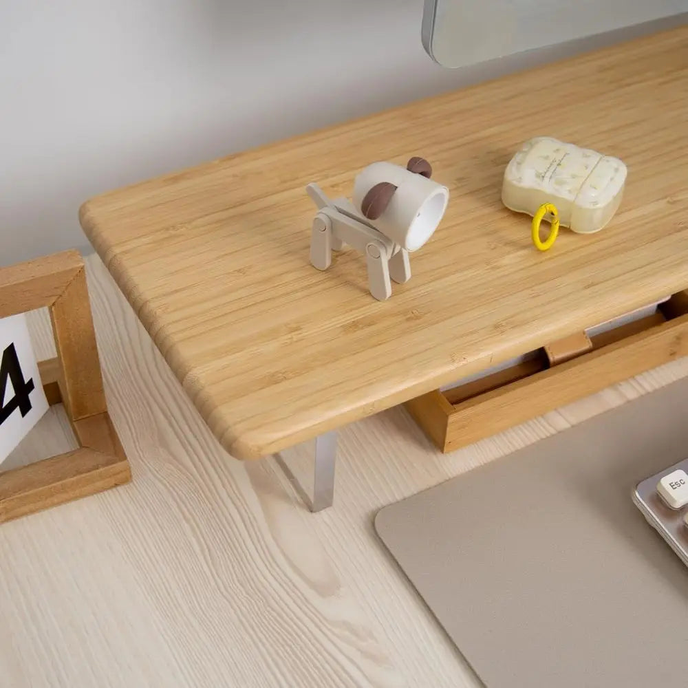Bamboo & Acrylic Monitor Stand Riser for Desk