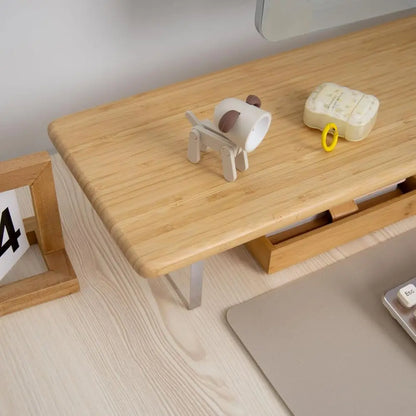 Bamboo & Acrylic Monitor Stand Riser for Desk