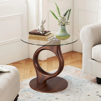 Rosemere Round Glass End Table