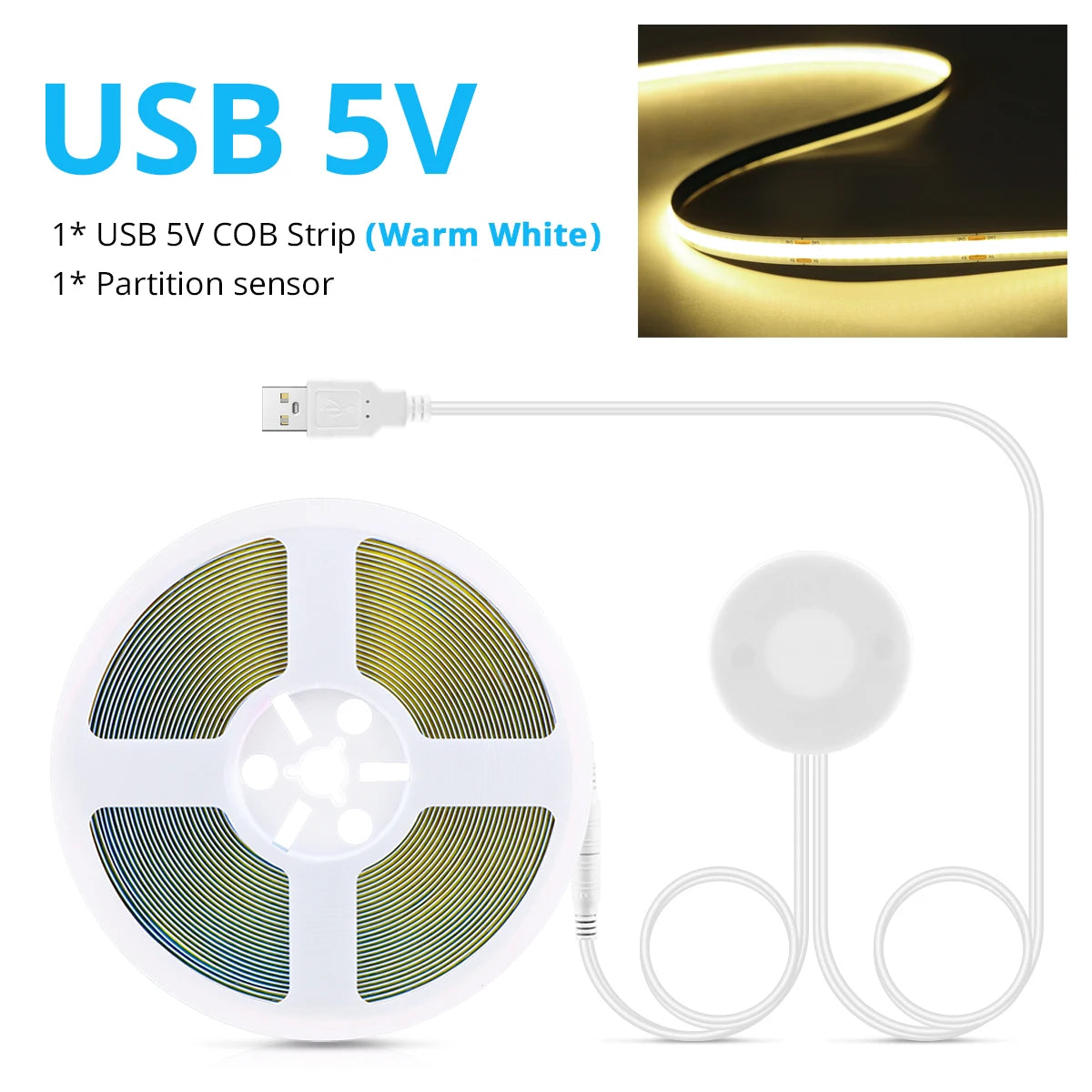 USB COB LED Desk Strip Light