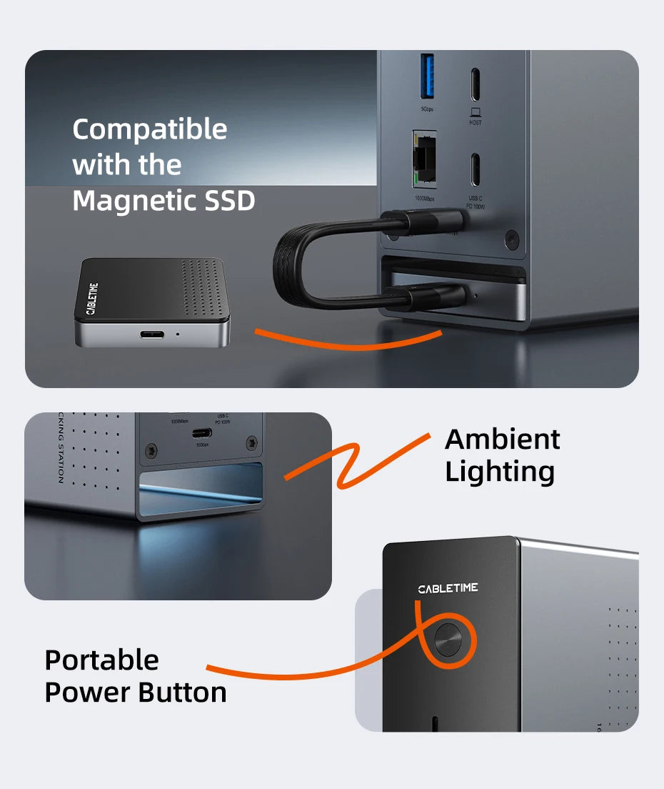 CABLETIME 16-in-1 Docking Station