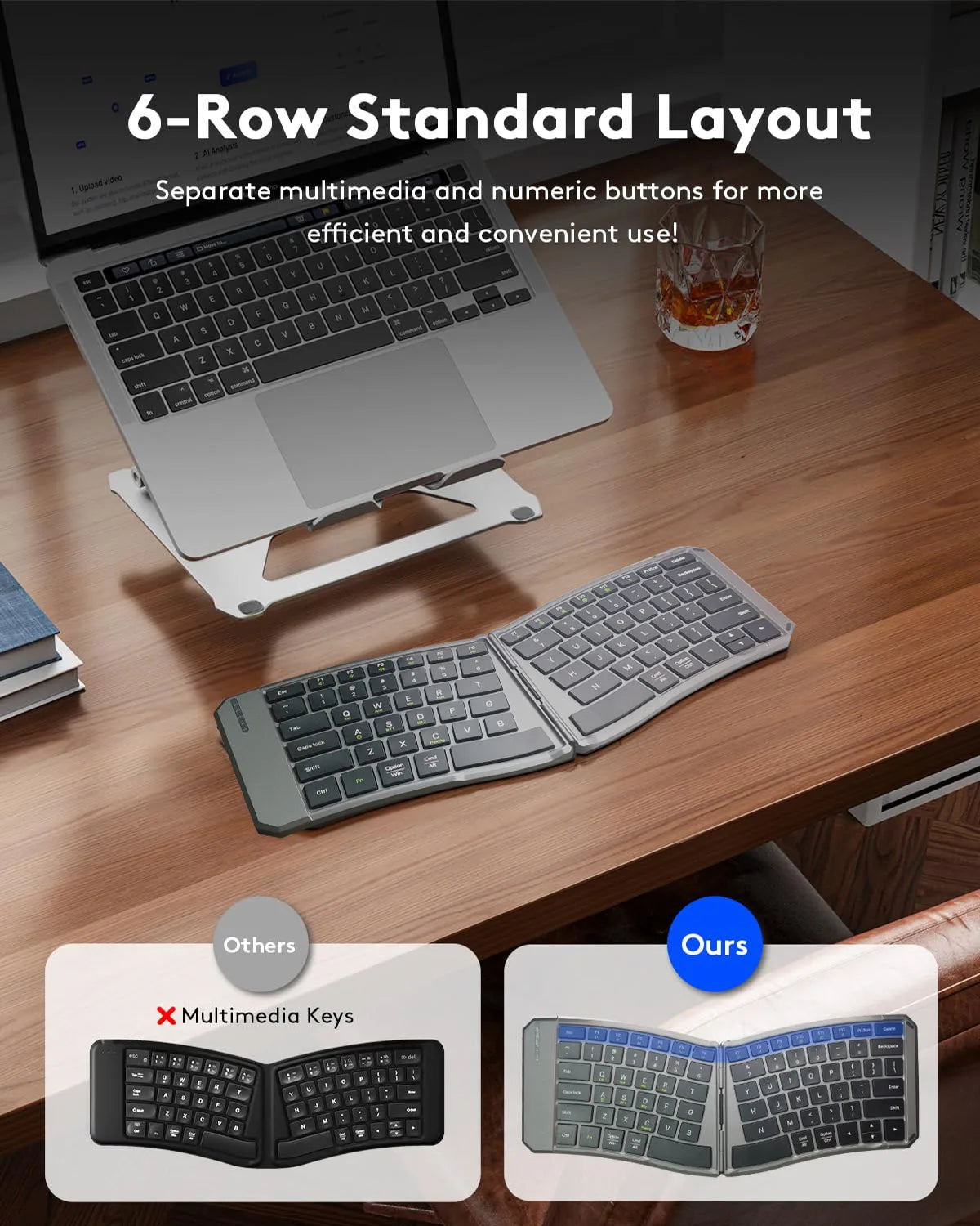 Ergonomic Foldable Bluetooth Keyboard