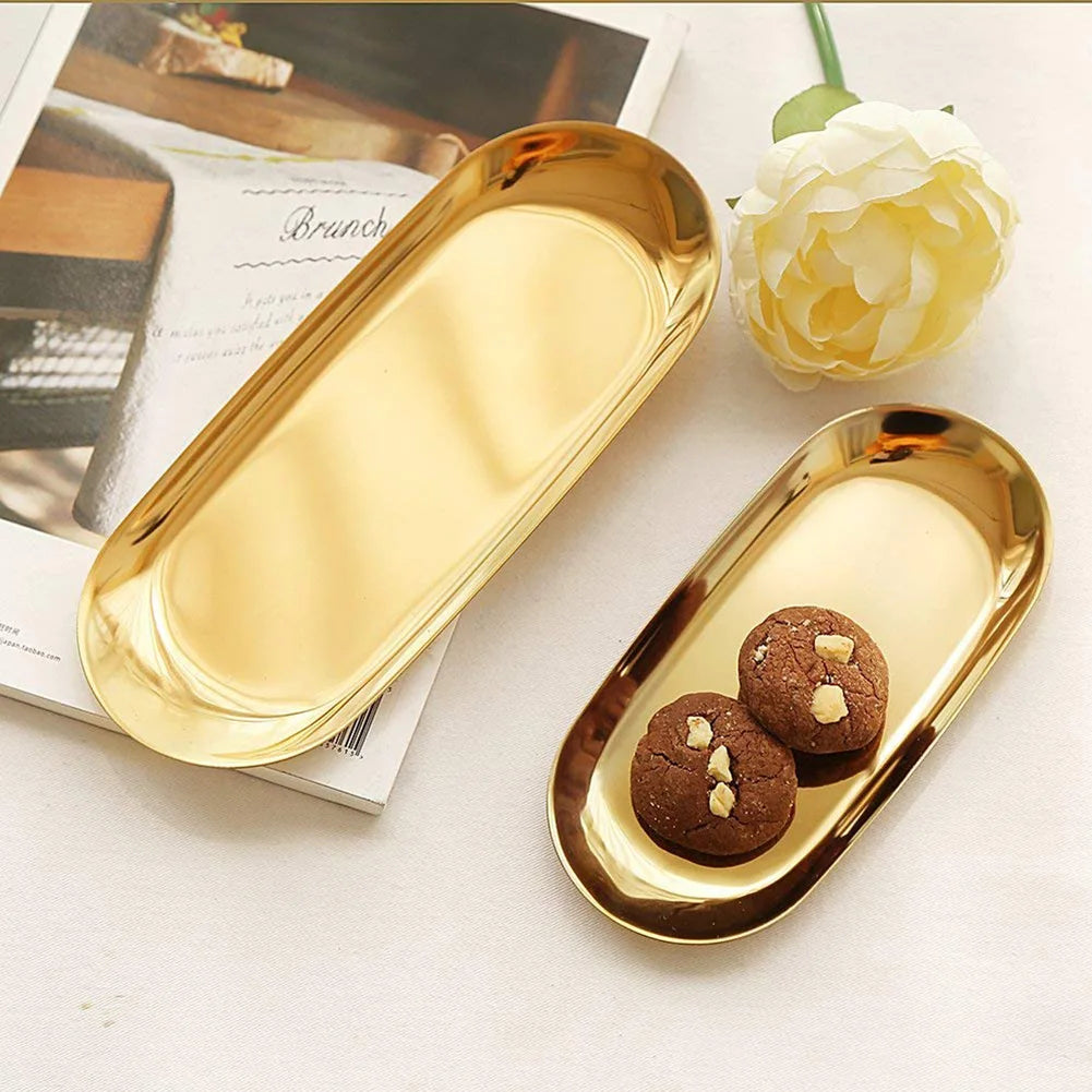 GoldenAura Stainless Steel Organization Tray