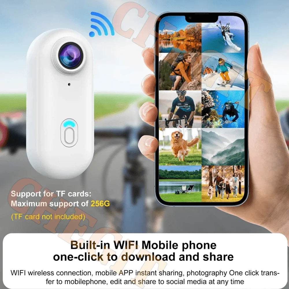 1080P Mini Action Camera, Helmet & Bike Mount