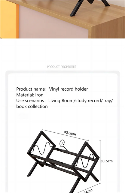 Metal Vinyl Record Desktop Holder